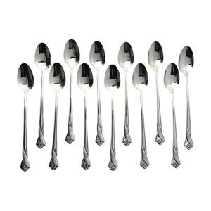 Oneida “Katrina” Set of 12 Stainless Iced Tea Spoons” 7 3/8”